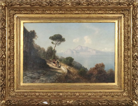 Ascan Lutteroth - Italienische Küstenlandschaft, im Hintergrund die Berge von Capri - Frame image