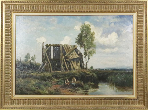 Fritz Halberg-Krauss - Rastende Torfstecher im Dachauer Moos - Frame image