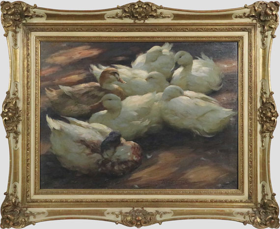 Alexander Koester - Enten am Boden lagernd - Frame image