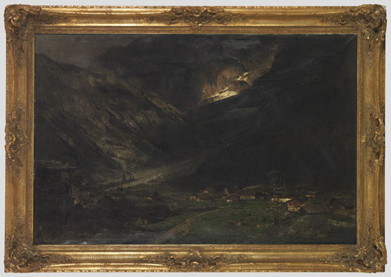 Theodor Joseph Hagen - Gewitter in den Bergen - Frame image