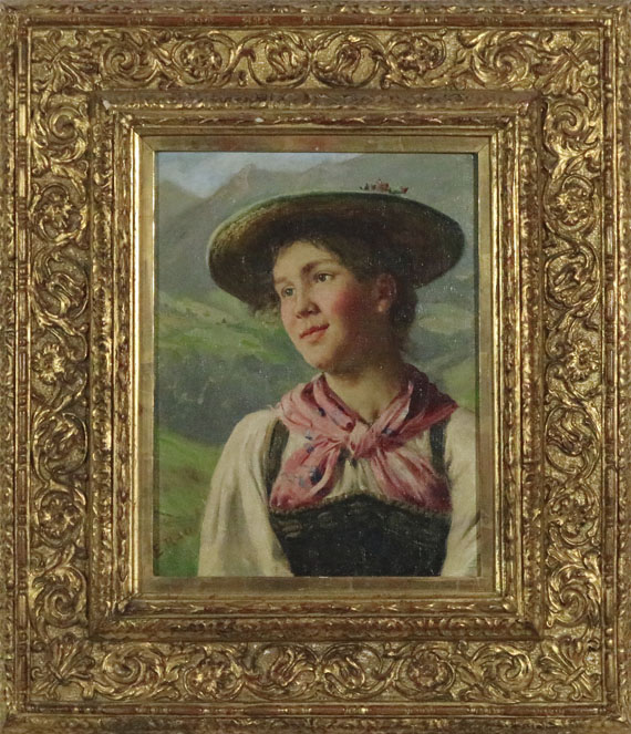 Emil Rau - Mädchen in alpenländischer Tracht - Frame image