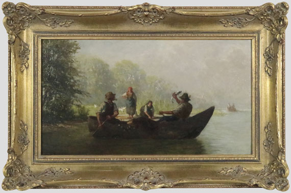 Richard Voltz - Fischer am Seeufer - Frame image