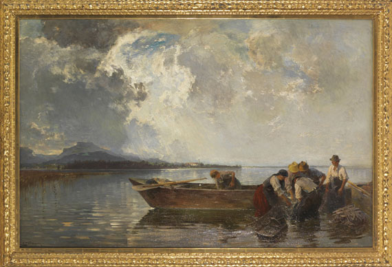 Joseph Wopfner - Fischerzug am Chiemsee - Frame image