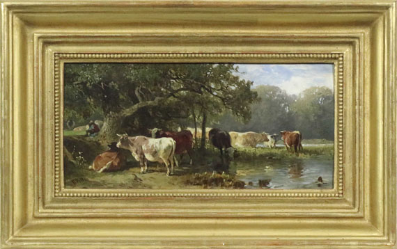 Friedrich Voltz - Kühe an einem See - Frame image