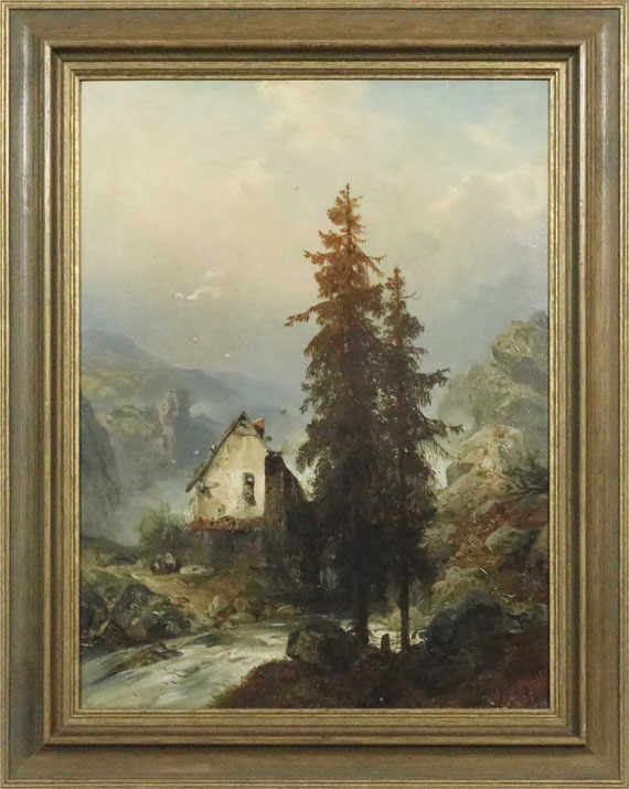 Carl Hilgers - Mühle im Gebirgstal - Frame image