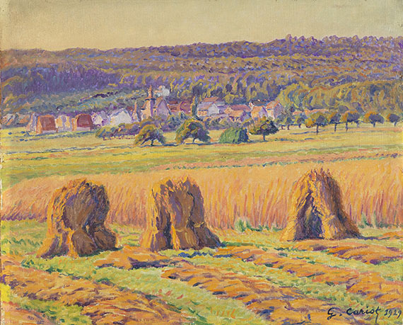 Gustave Cariot - Südfranzösische Landschaft mit Kornpuppen