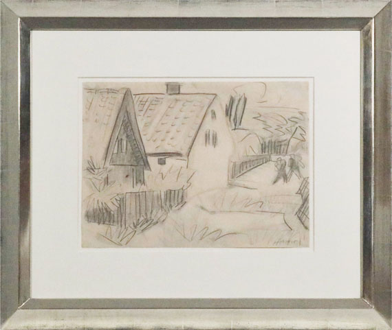 Hermann Max Pechstein - Häuser und Gärten in Nidden - Frame image