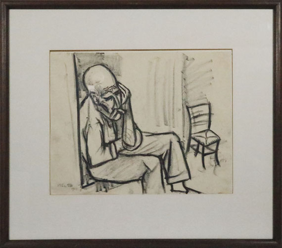 Hermann Max Pechstein - Sitzender Mann - Frame image