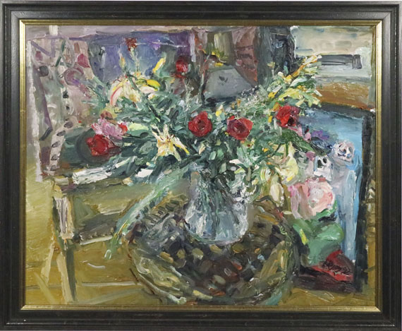 Bernhard Heisig - Atelierstillleben mit Blumenbouquet - Frame image