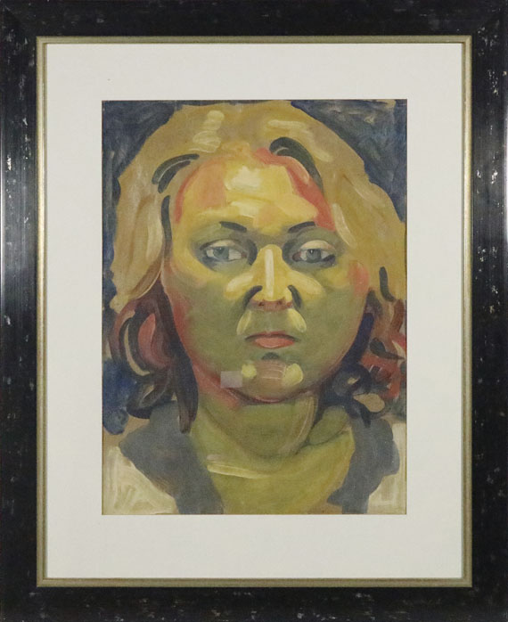 Johannes Grützke - Weibliches Porträt - Frame image