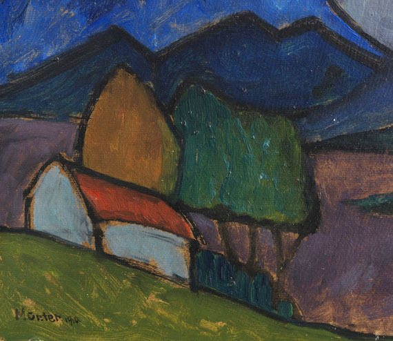 Gabriele Münter - Berglandschaft mit Haus - 