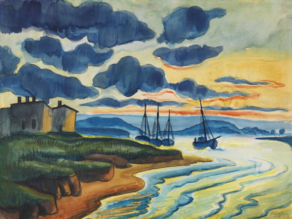 Hermann Max Pechstein - Sonnenuntergang (Lebastrom)