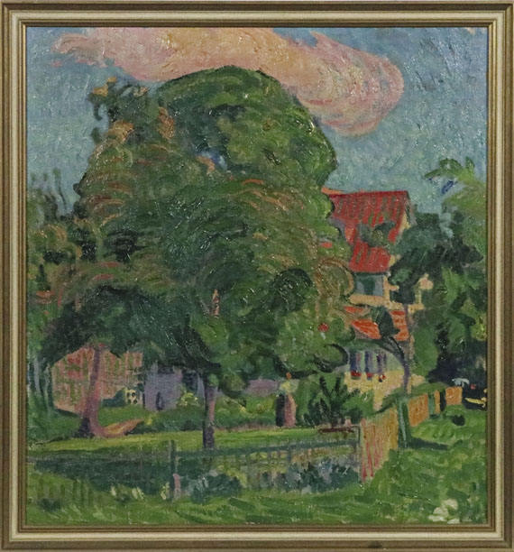 Cuno Amiet - Landschaft II mit roter Wolke - Frame image