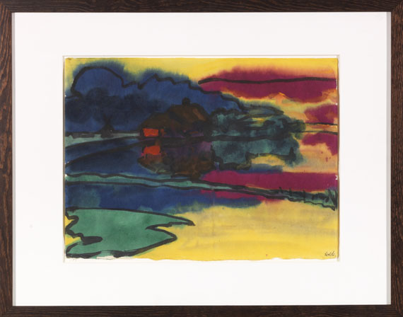 Emil Nolde - Landschaft um Utenwarf (Wiedau-Niederung mit Hof Petersen) - Frame image