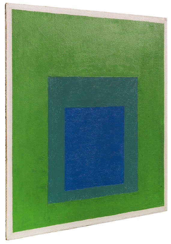 Josef Albers - Squares: Blue and Cobalt Green in Cadmium Green