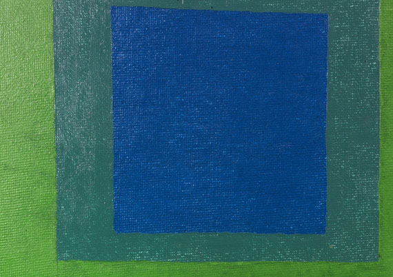 Josef Albers - Squares: Blue and Cobalt Green in Cadmium Green - 