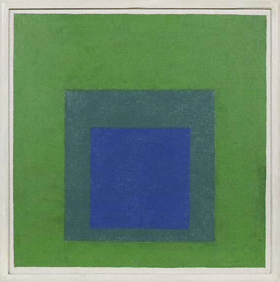 Josef Albers - Squares: Blue and Cobalt Green in Cadmium Green - Frame image
