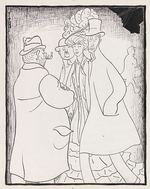 Thomas Theodor Heine - 2 Bll.: Berliner Luderleben. Die Affenfregatte - 