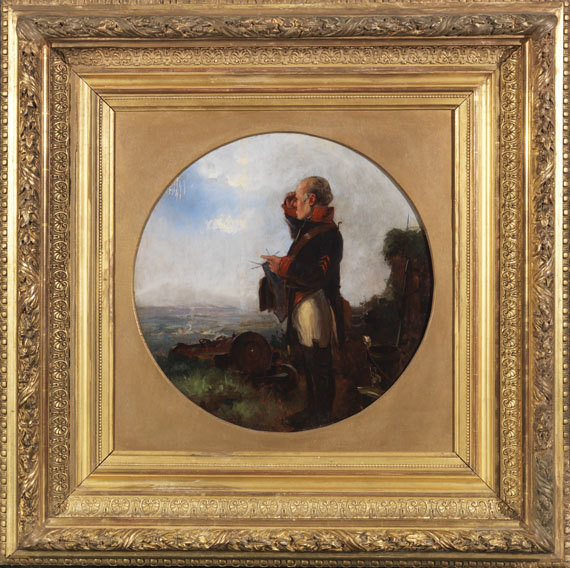 Carl Spitzweg - Der strickende Soldat - Frame image