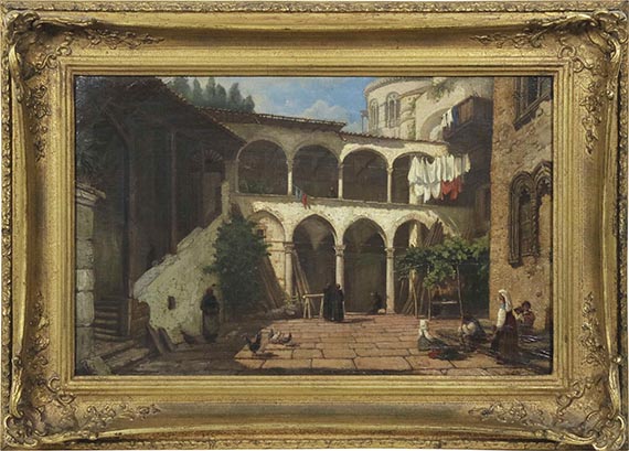 Julius Zielke (Zielcke) - Im römischen Klosterhof - Frame image