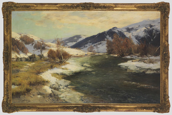 Jacques Matthias Schenker - Schneeschmelze im Engadin - Vorfrühling - Frame image
