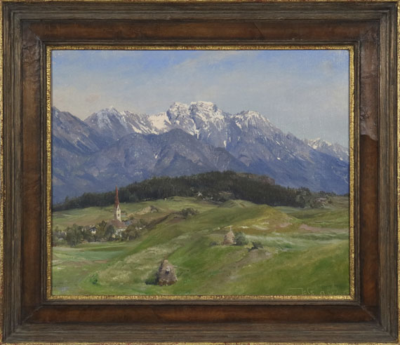Edward Theodore Compton - Blick auf Igls im Inntal - Frame image