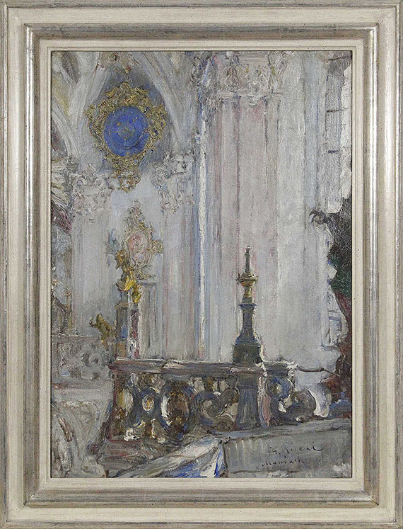 Gotthardt Kuehl - Blick in die Rokoko-Wallfahrtskirche Birnau bei Schloss Maurach am Bodensee - Frame image