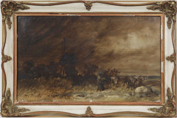 Wilhelm Busch - Wiedensahler Bockmühle bei aufziehendem Sturm - Frame image