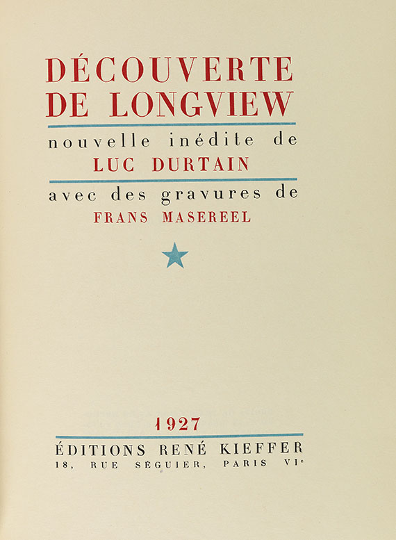Frans Masereel - Durtain, Découverte de Longview. 1927
