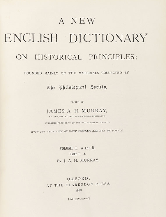 James A. H. Murray - A new English Dictionary. 21 Bde. - 