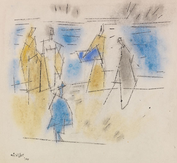 Lyonel Feininger - Fünf Personen am Strand