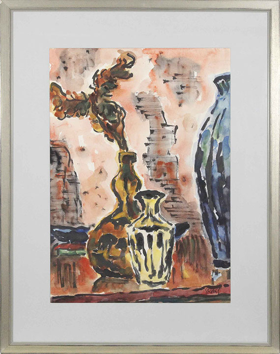 Karl Schmidt-Rottluff - Stillleben mit Herbstzweig - Frame image