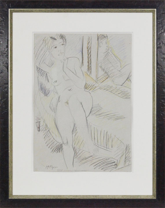 Hermann Max Pechstein - Akt im Spiegel - Frame image