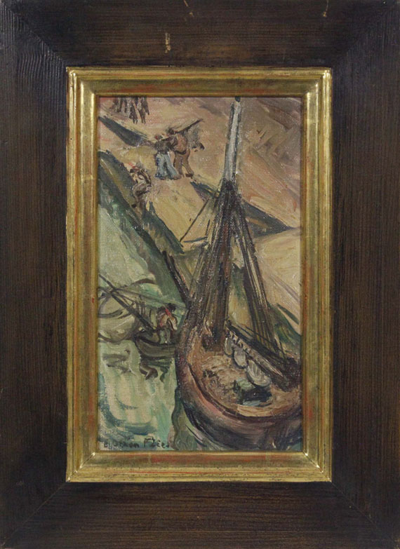 Emile-Othon Friesz - Segelkutter an der Kaimauer - Frame image