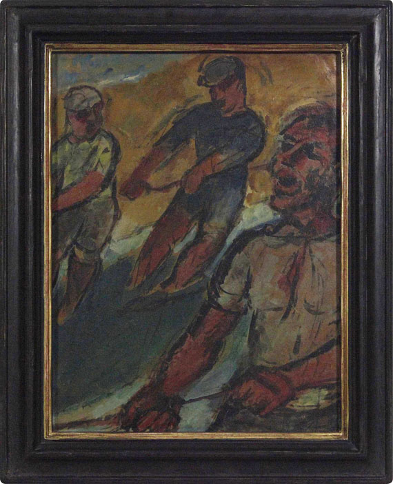 Hermann Max Pechstein - Fischer Netz ziehend - Frame image