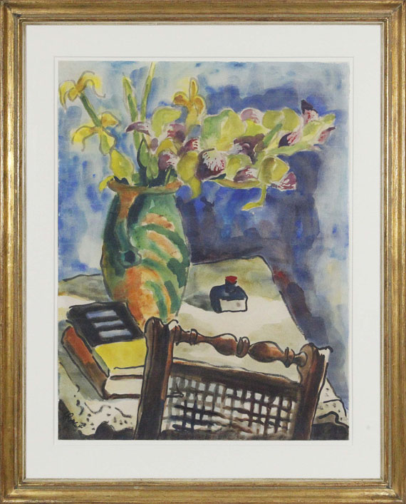 Karl Schmidt-Rottluff - Stillleben mit braunem Stuhl - Frame image