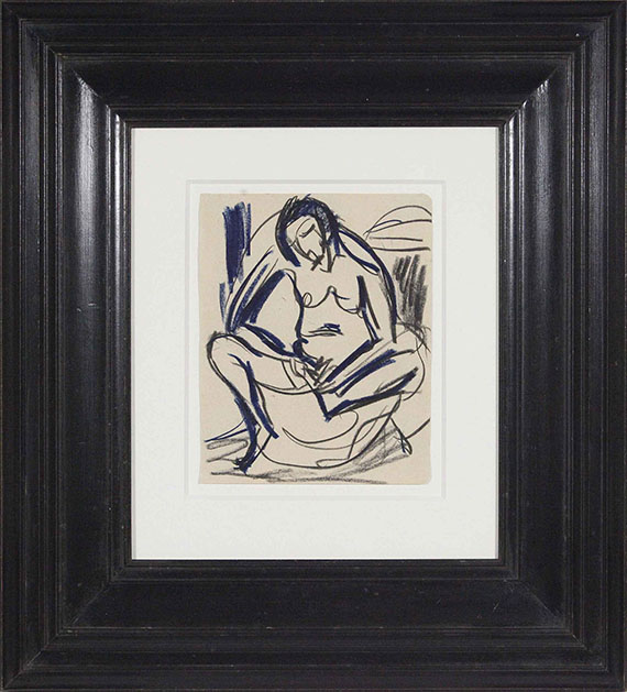 Ernst Ludwig Kirchner - Sitzender weiblicher Akt - Frame image