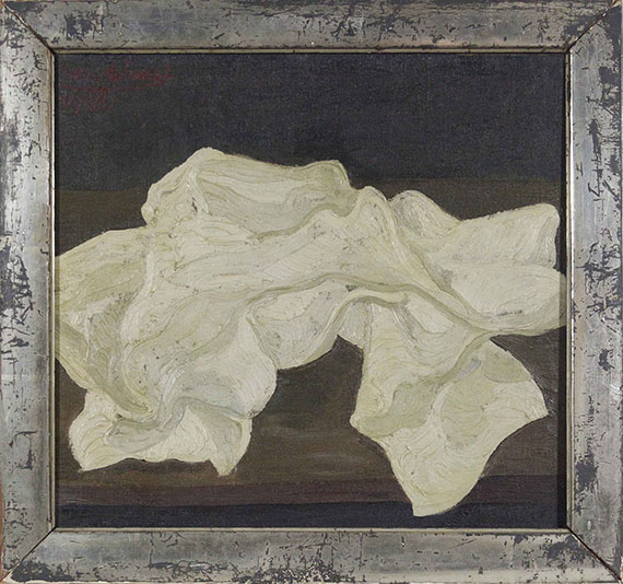 Josef Scharl - Gefaltetes weißes Tuch - Frame image