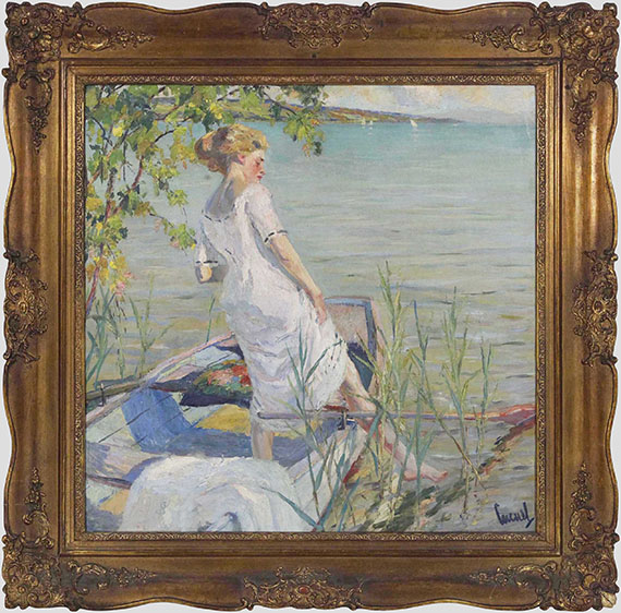 Edward Cucuel - Sommermorgen am Starnberger See - Frame image