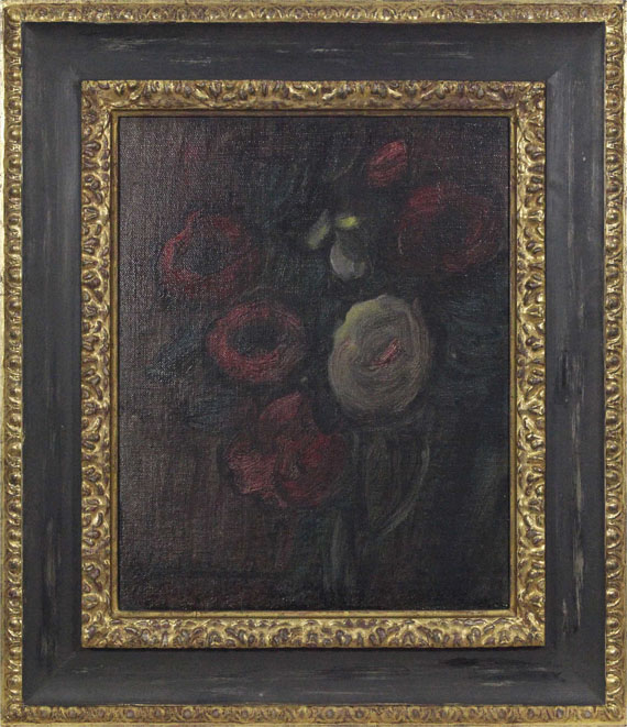 Alexej von Jawlensky - Grosses Stillleben: Grüner Krug mit Pfingstrosen (Dunkles Rosenbouquet) - Frame image