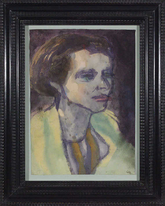 Emil Nolde - Portrait einer brünetten Frau - Frame image