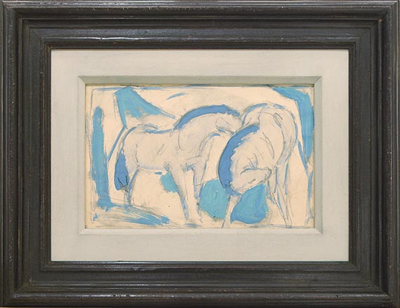 Franz Marc - Zwei Pferde, blaugrün - Frame image