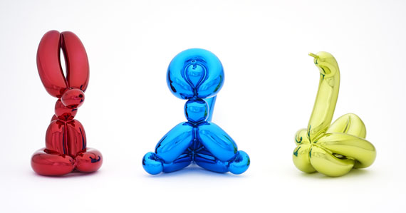 Jeff Koons - Balloon Rabbit (Red). Balloon Monkey (Blue). Balloon Swan (Yellow) - 