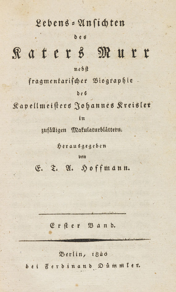 E. T. A. Hoffmann - Lebens-Ansichten des Katers Murr. 2 Bände