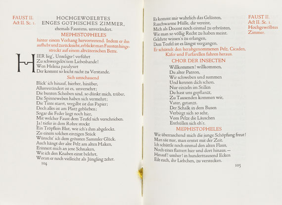 Johann Wolfgang von Goethe - Sammlung Doves Press: Faust I + II, Werther, Iphigenie, Tasso. 6 Bände