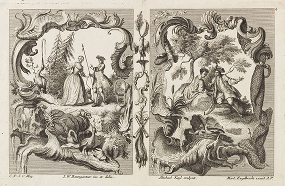 Ornament - Ca. 100 Bll. Ornamentstiche (Vasen, Buchstaben, Kartuschen, Vignetten, Allegorien etc.)