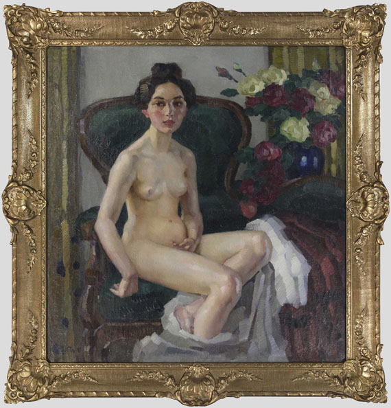 Leo Putz - Auf dem Sofa II (Gusti) - Frame image