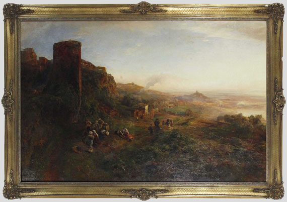 Oswald Achenbach - Abendstimmung in den Albaner Bergen - Frame image