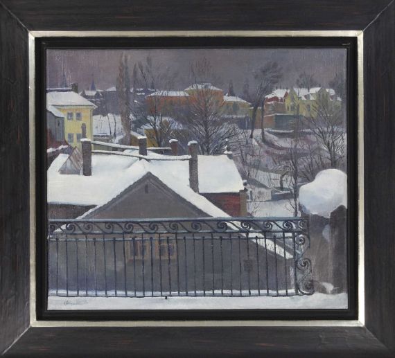 Conrad Felixmüller - Tauschnee (Blick von der Veranda), Bachstr. 13 - Frame image