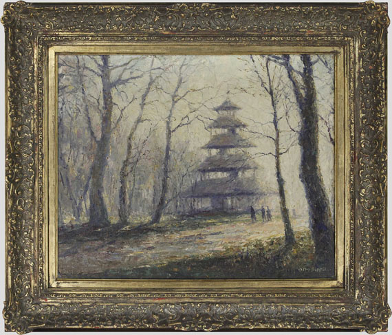Otto Pippel - Morgenlicht am Chinesischen Turm in München - Frame image